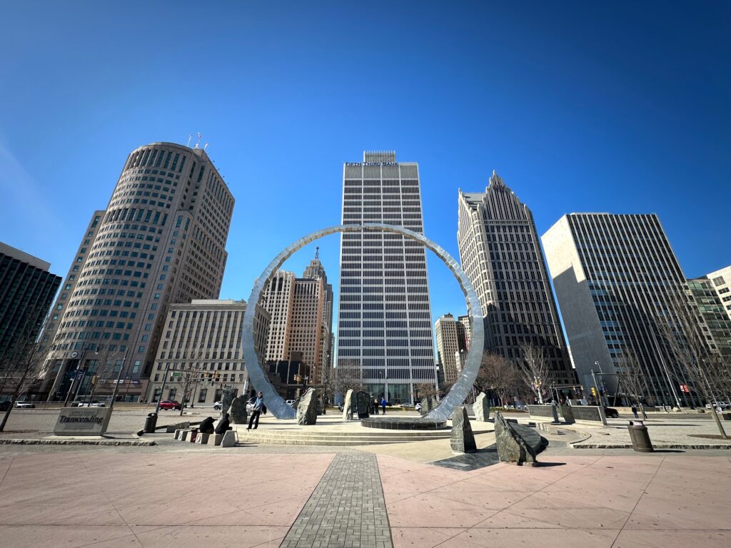 Downtown Detroit city view